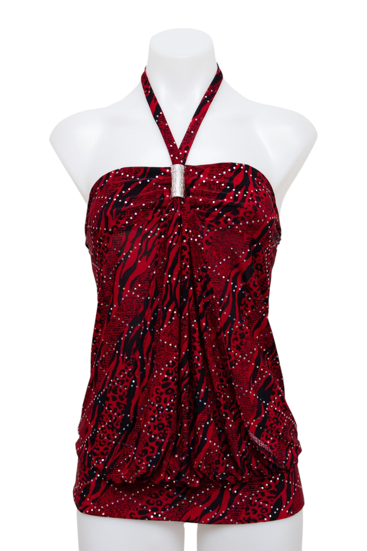 #004 Discreet Halter Top Red | c. 203 | Size 10