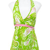 #008 Tangents Halter Top Green | c. 201 | Size 12