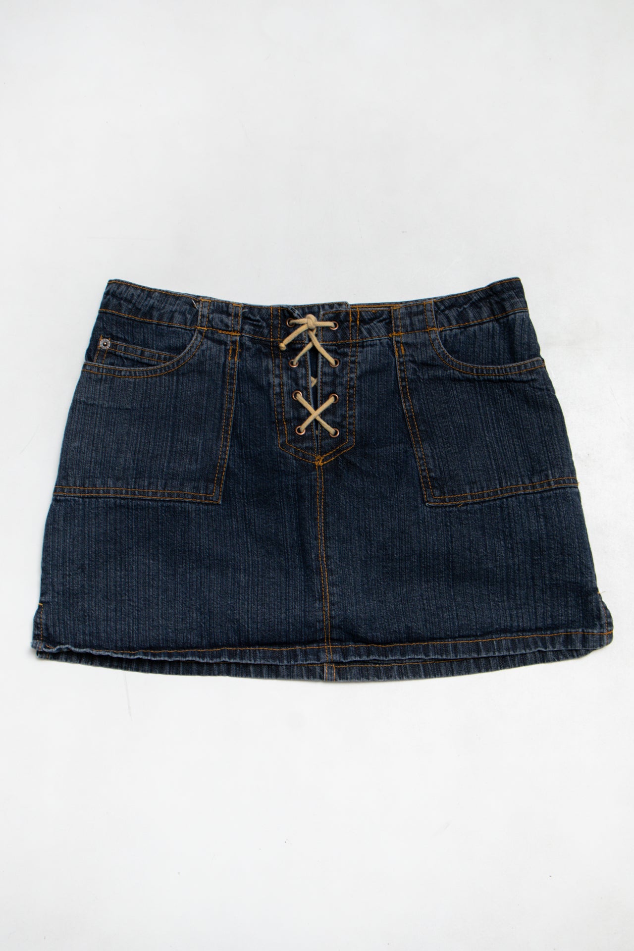 #161 Lo-rise / Jordache Mini Skirt Blue | c. 190 | Size 10