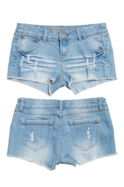 #172 Blue Asphalt Denim Shorts Blue | c. 203 | Size 8