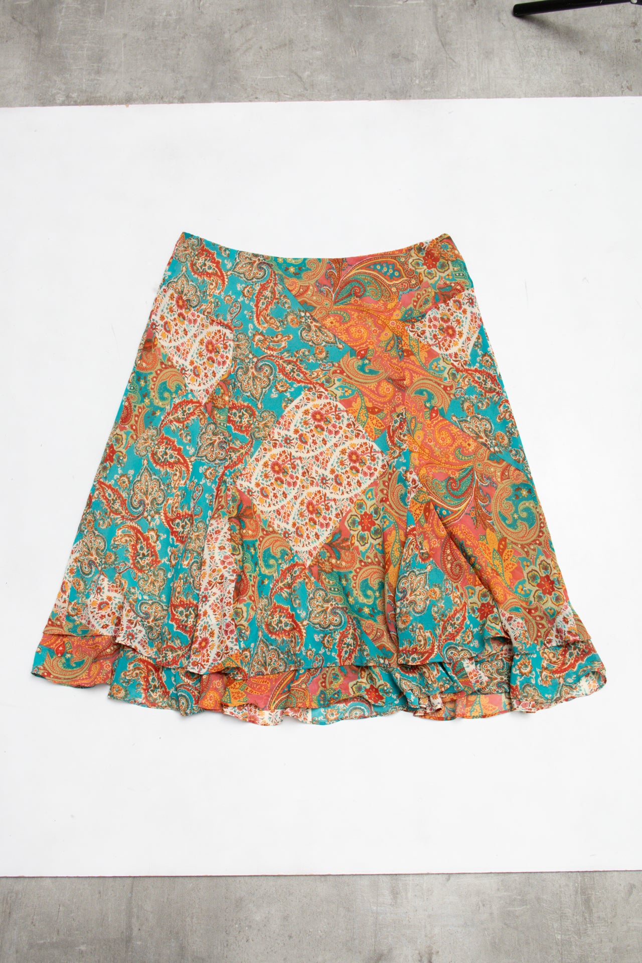 #118 Chaps Long Skirt Blue | c. 213 | Size 12/14