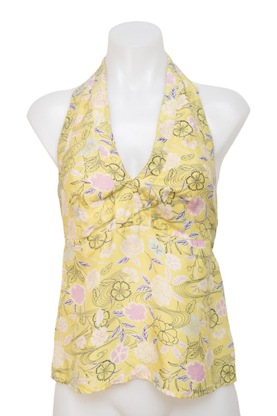 #042 Silk Halter Top Yellow | c. 199 | Size 8