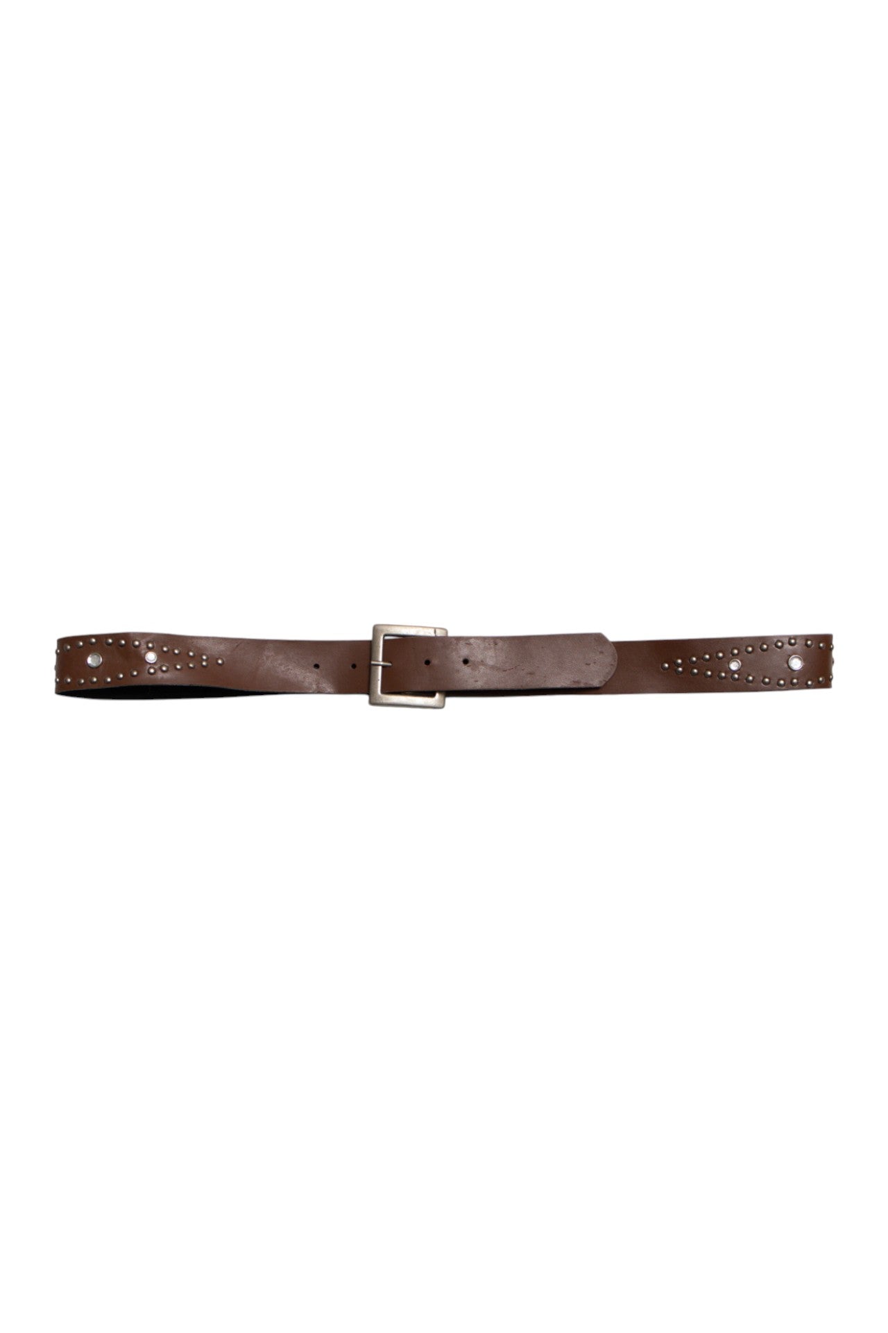 #46 Leather Studded Brown Belt | c. 188 | Size 14/16