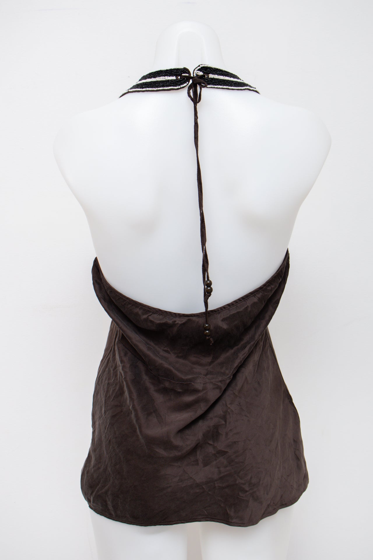 #07 Ann Taylor Silk Halter Brown | c. 196 | Size 6