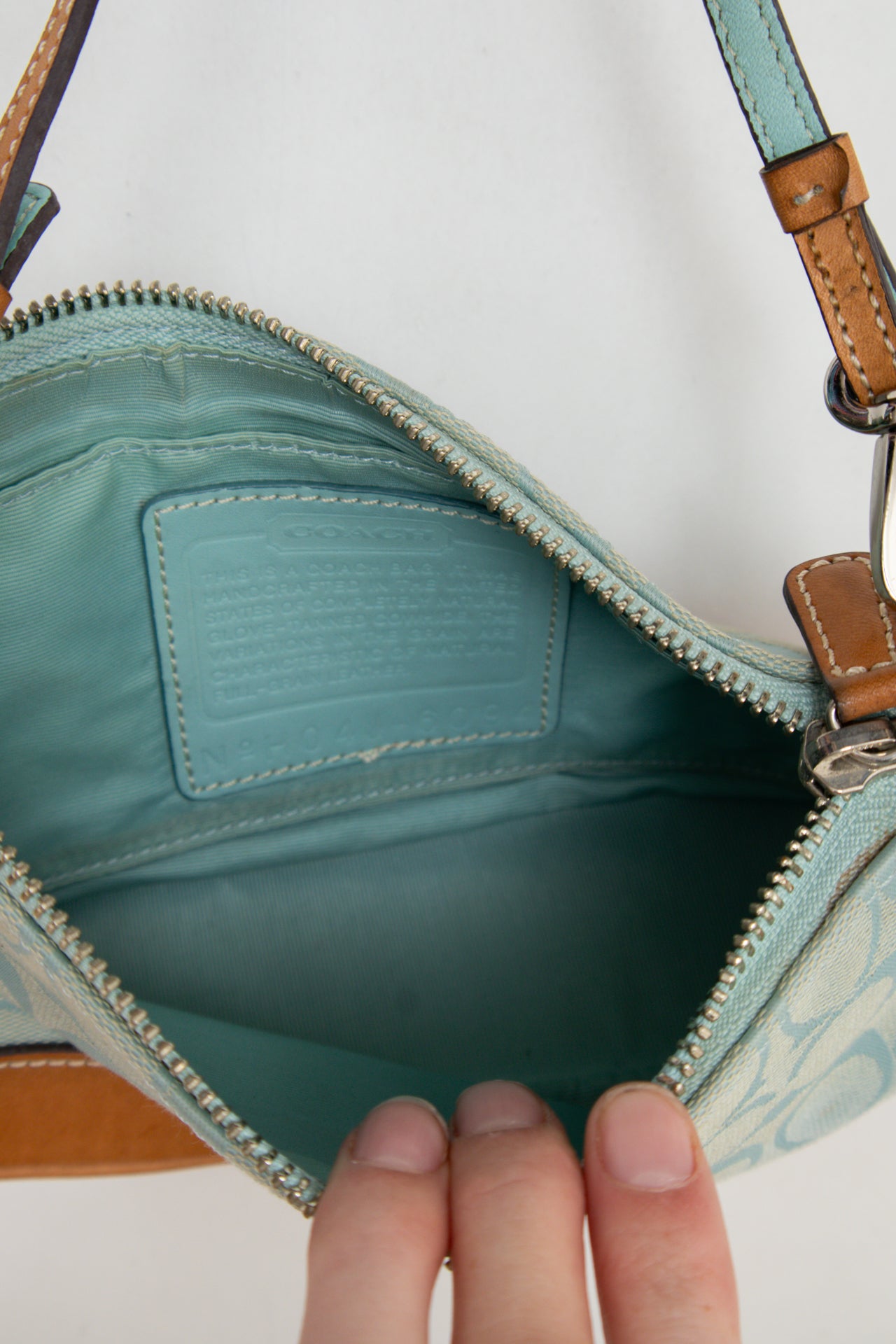 #165 Coach Shoulder Bag Blue | c. 187 | Size