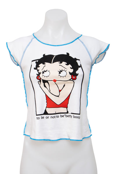 #044 Betty Boop T-shirt White | c. 201 | Size 8