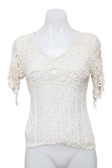 #64 Krochetta By Pegitta Short Sleeve White | c. 210 | Size 10