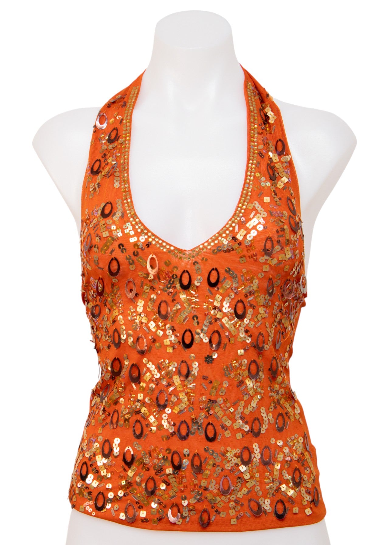 #004 Gloria & Johns Halter Orange | c. 210 | Size 8