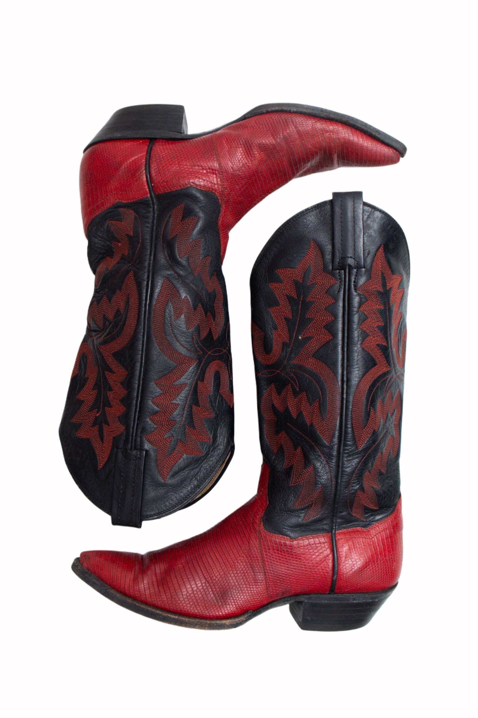 #78 Red/Black Cowboy Boots | Wild West | EU37