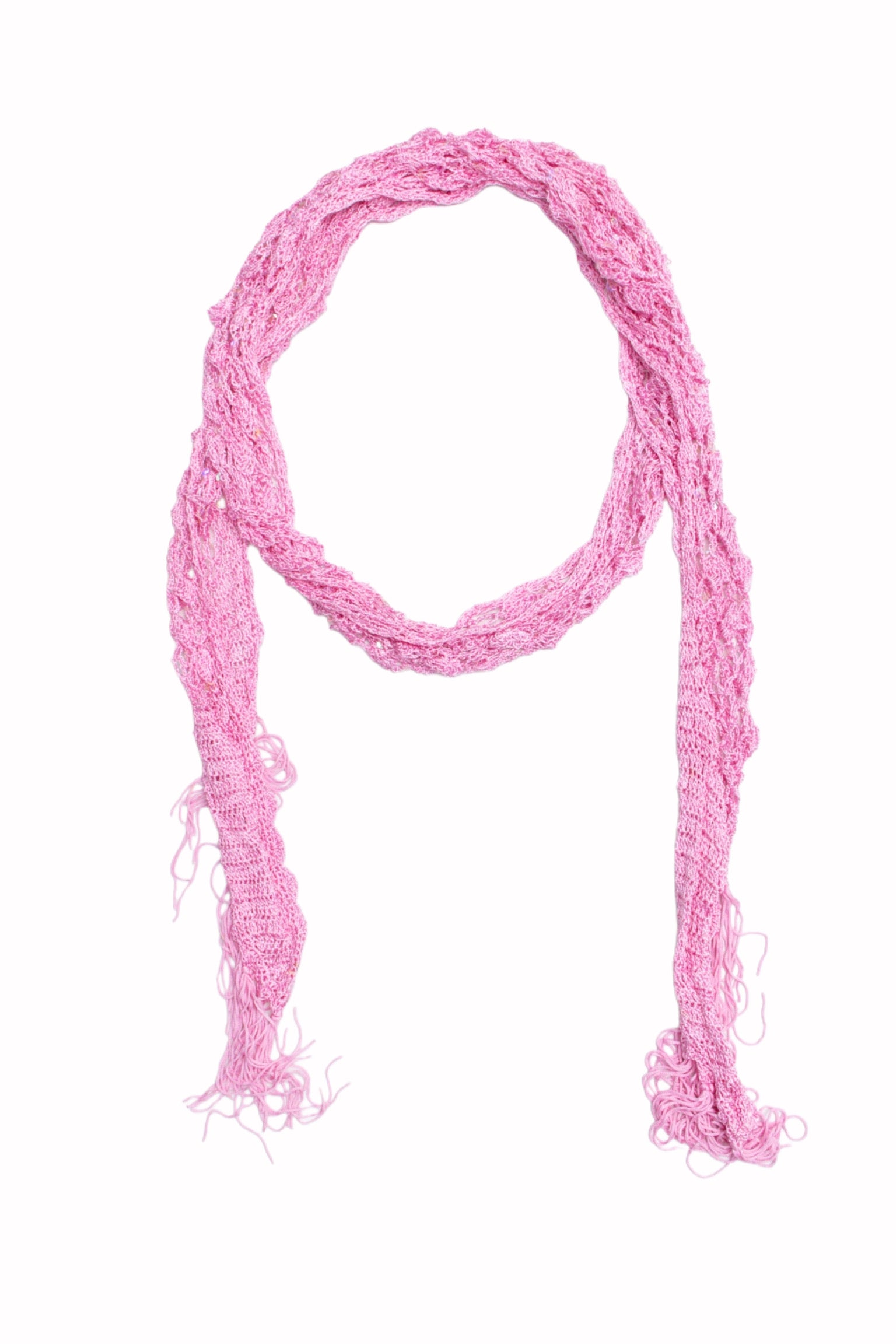 #93 Pink Knit Sequin Scarf | Garden Brat