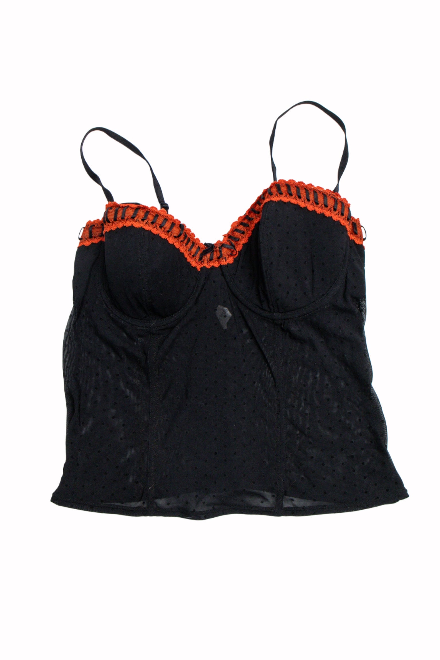 #22 Black & Orange Mesh Corset | Short n Sweet | Size 8/10