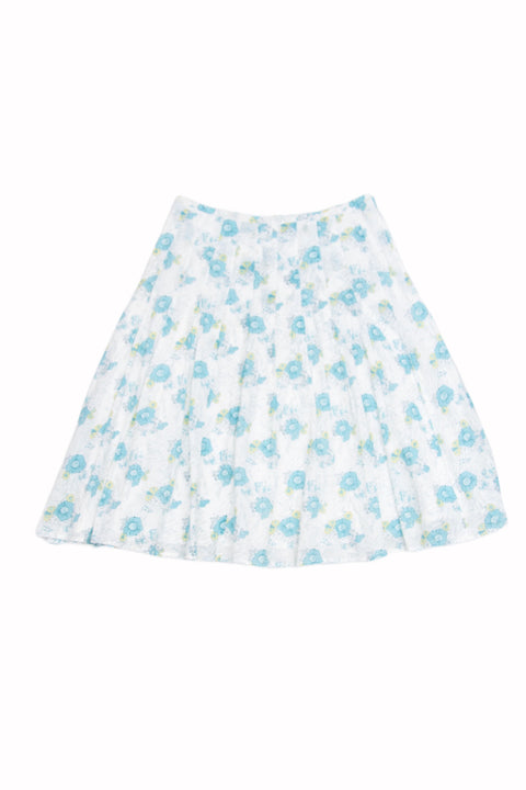 00s Floral Pleated Midi Skirt | Size 8