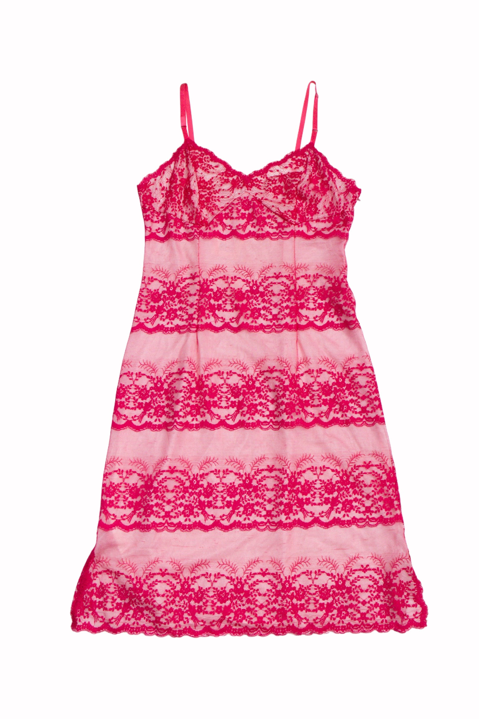 #43 Hot Pink Lace Midi Dress | Short n Sweet | Size 8