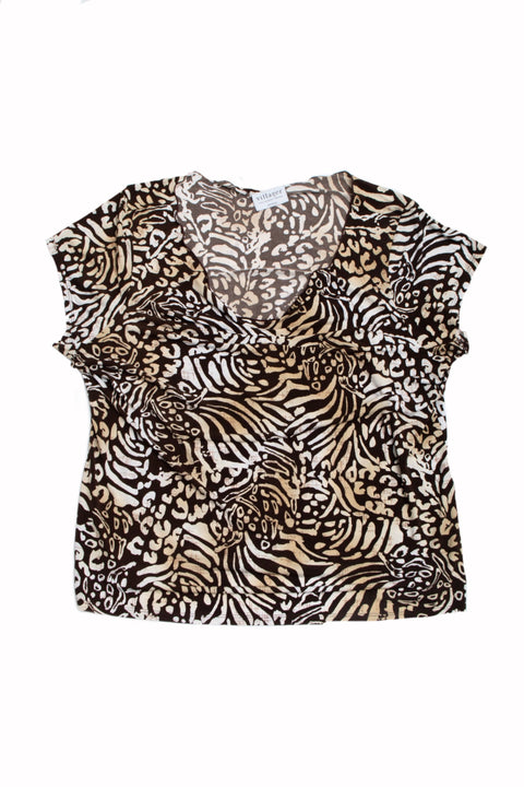 #32 Villager Animal Print Tee | Mob Wife | Size 20