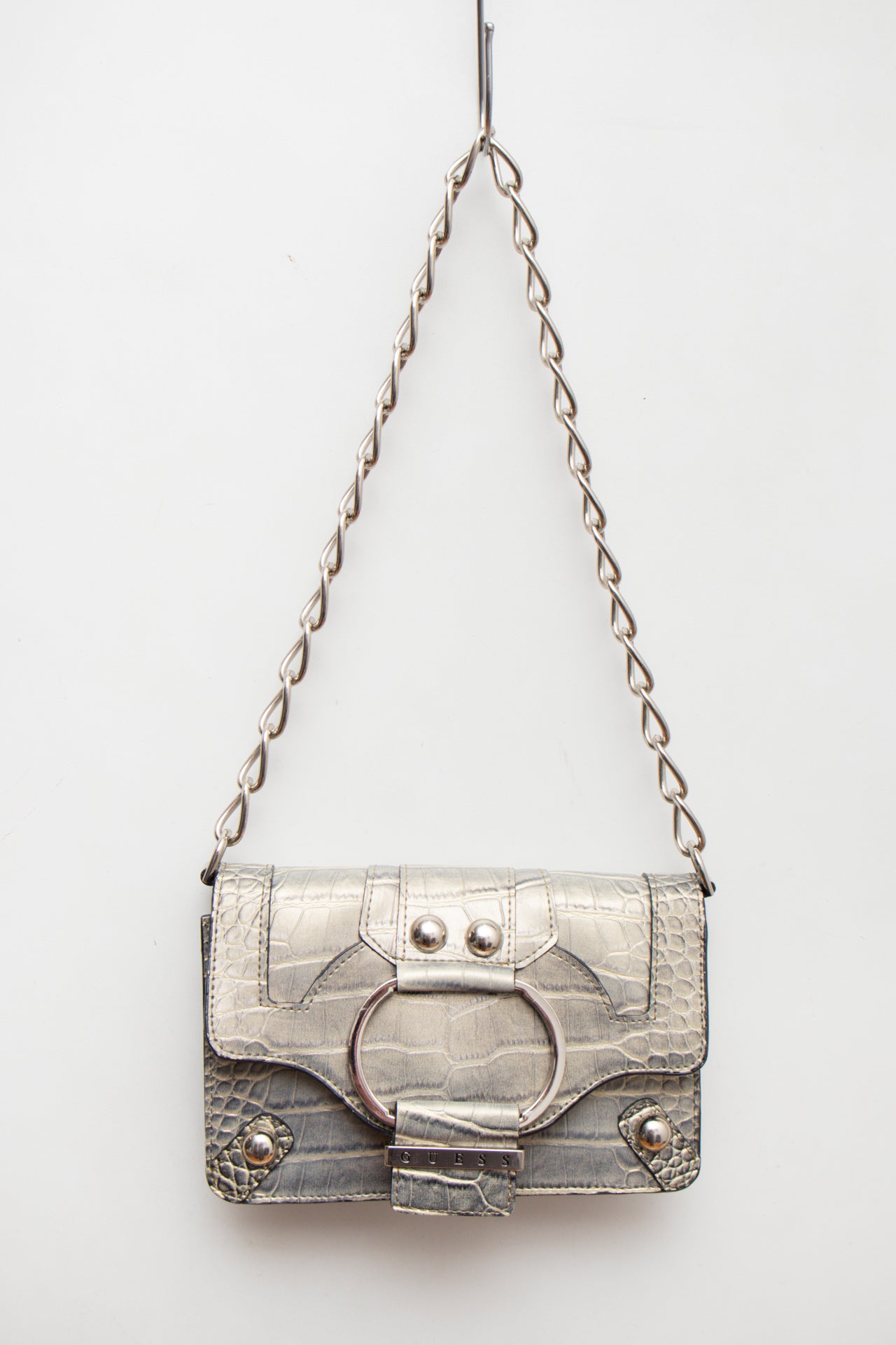 #253 Crocodile print *grey guess bag | c. 159