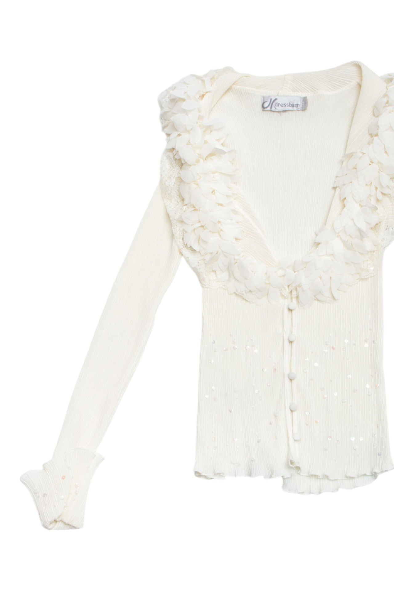 #92 Dressbarn pleated button sequin blouse | c. 153 | size 8/10