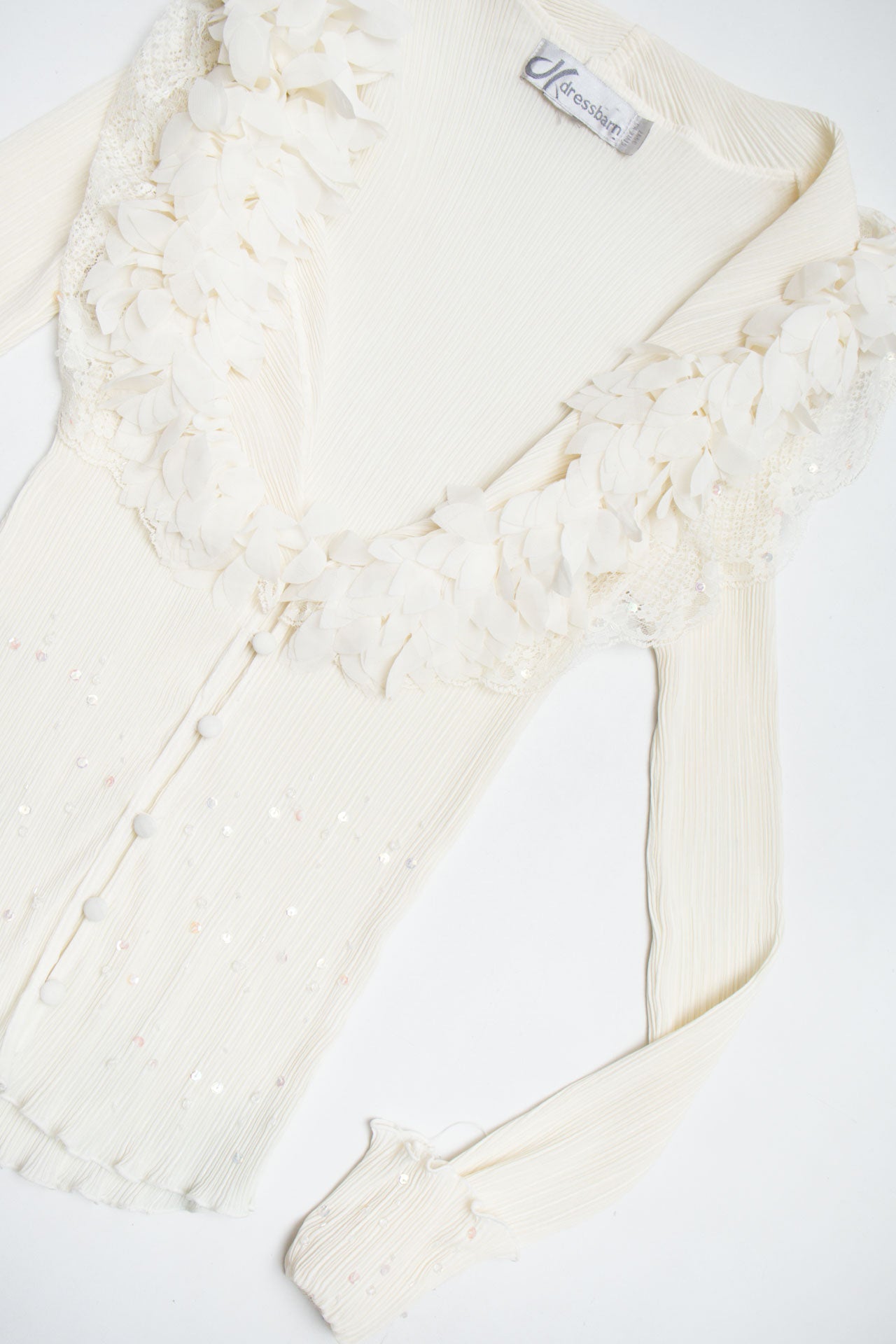 #92 Dressbarn pleated button sequin blouse | c. 153 | size 8/10