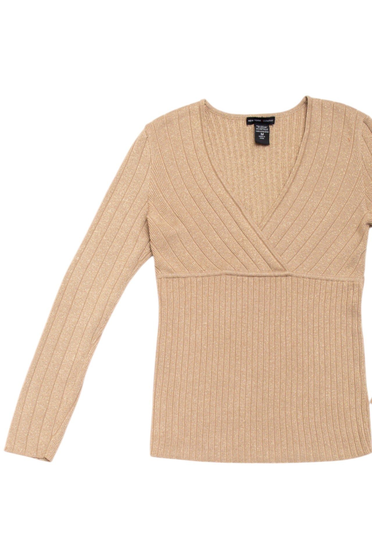 #94 brown ribbed metalic long sleeve | c. 153 | size 10