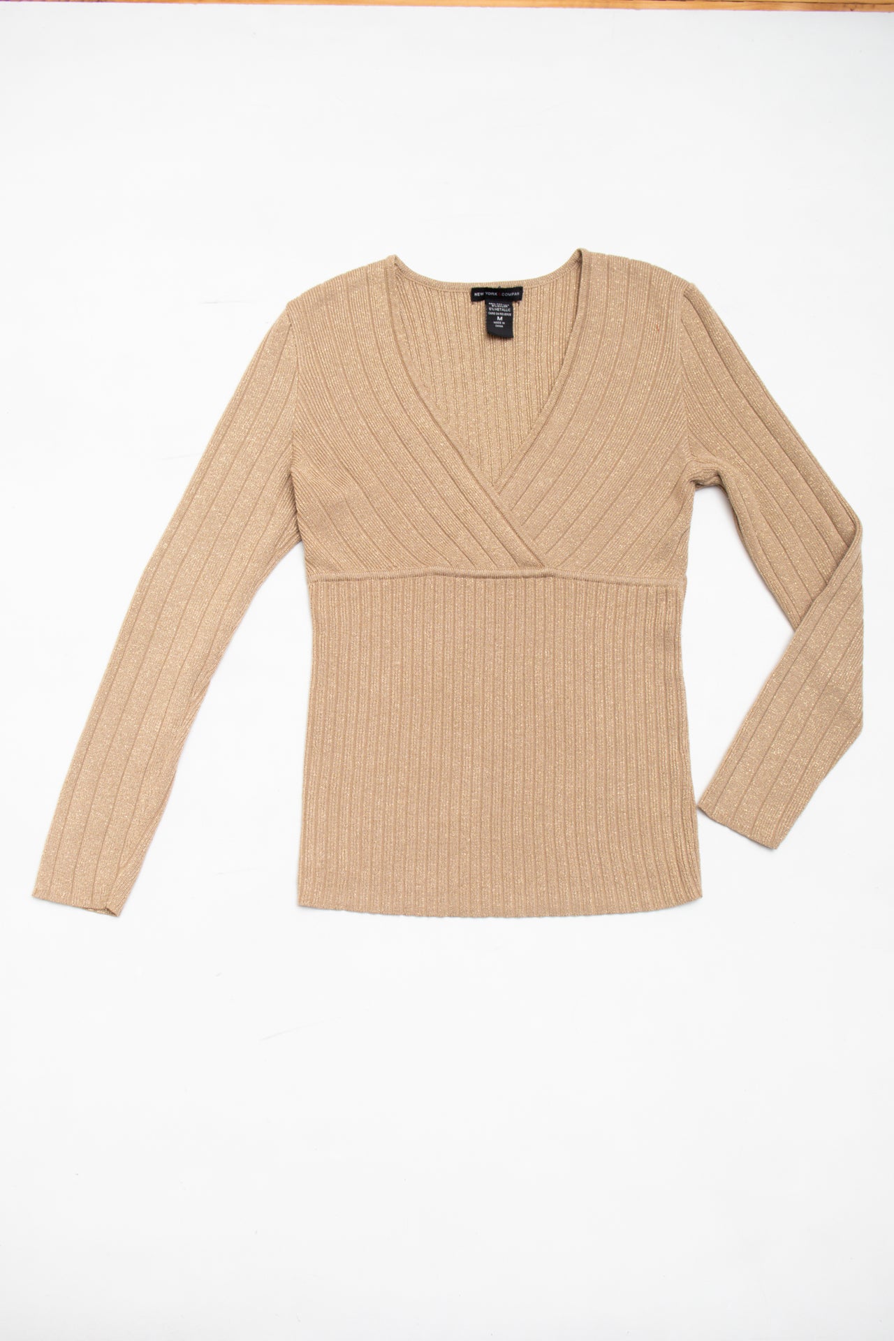 #94 brown ribbed metalic long sleeve | c. 153 | size 10