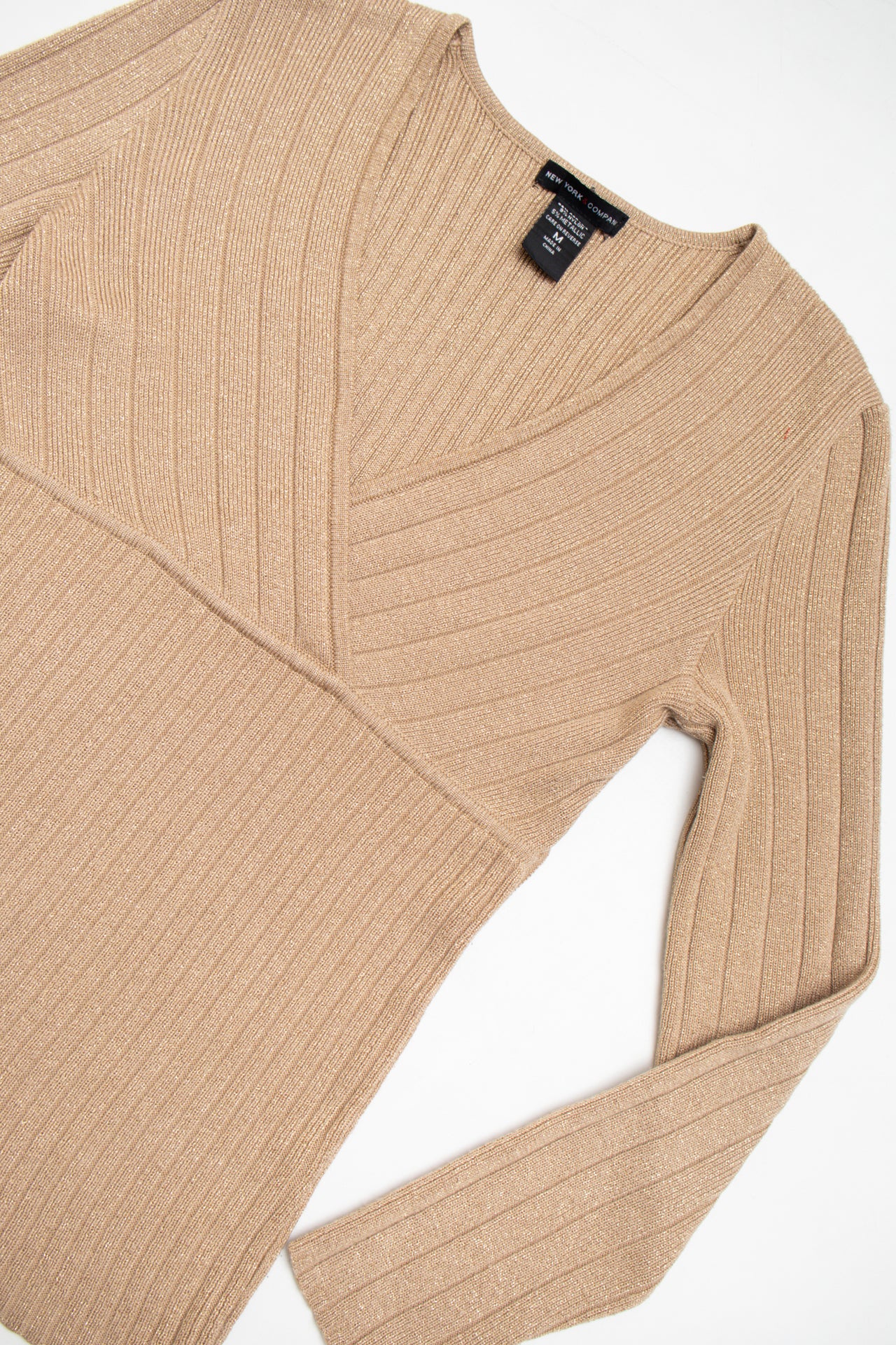 #94 brown ribbed metalic long sleeve | c. 153 | size 10
