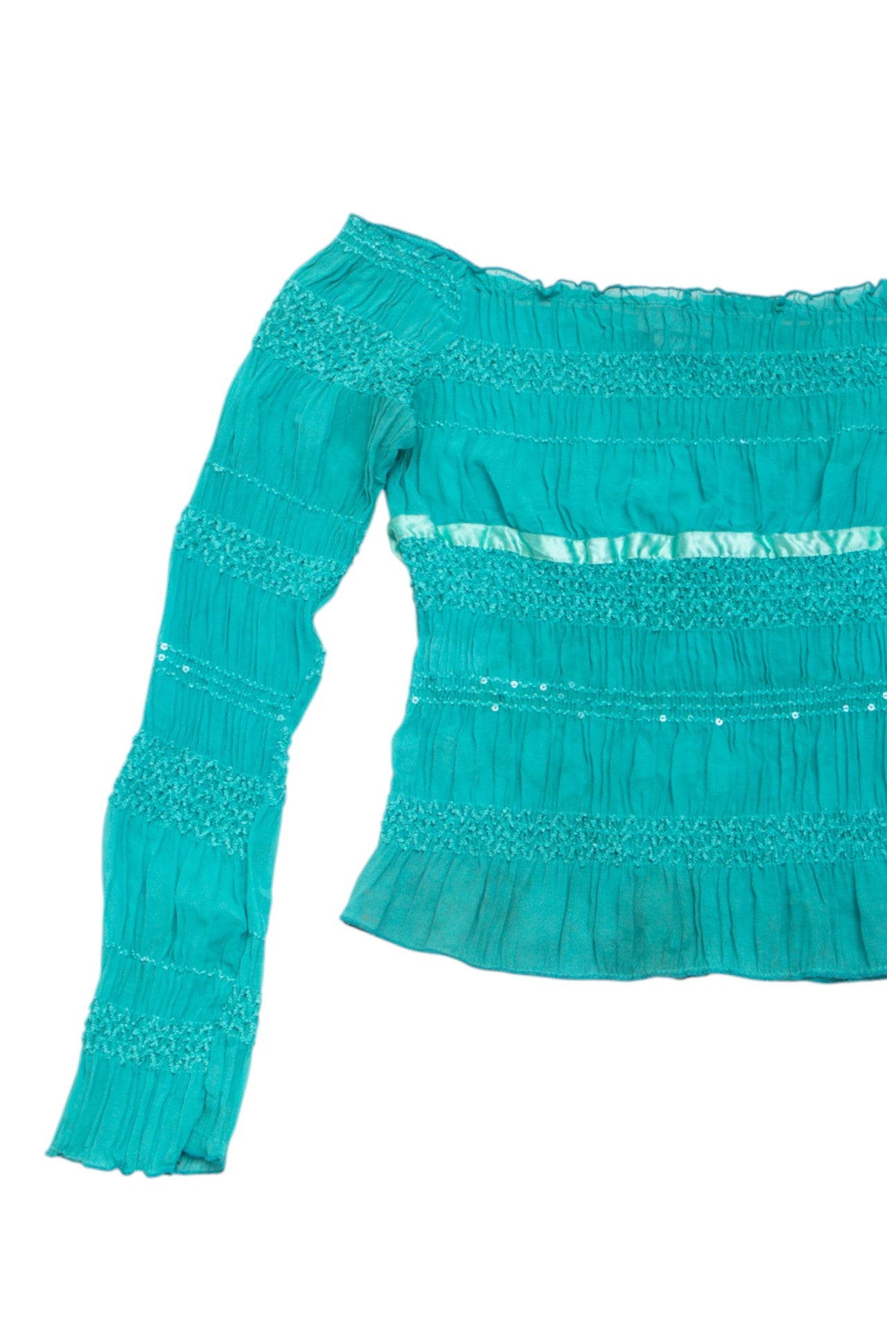 #96 USA Costa Blanca off-shoulder ruched top | c. 153 | size 10