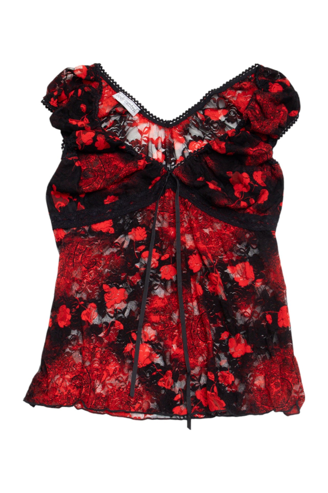#99 Body Central cottage-core black/red top | c. 153 | size 10/12