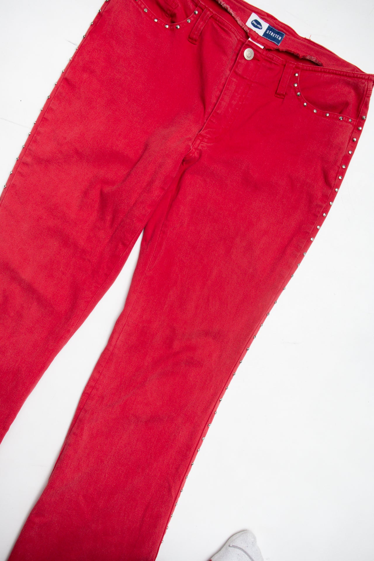 #124 Jeans West studded red flares | c. 153 | Size 10