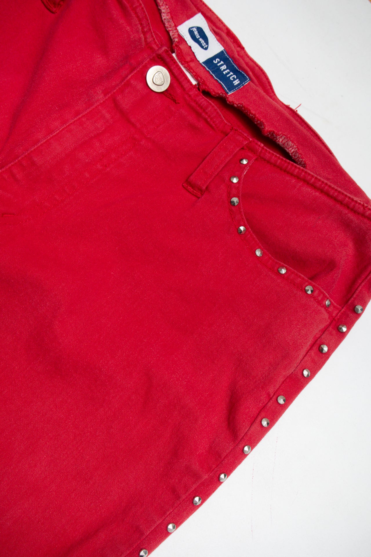 #124 Jeans West studded red flares | c. 153 | Size 10