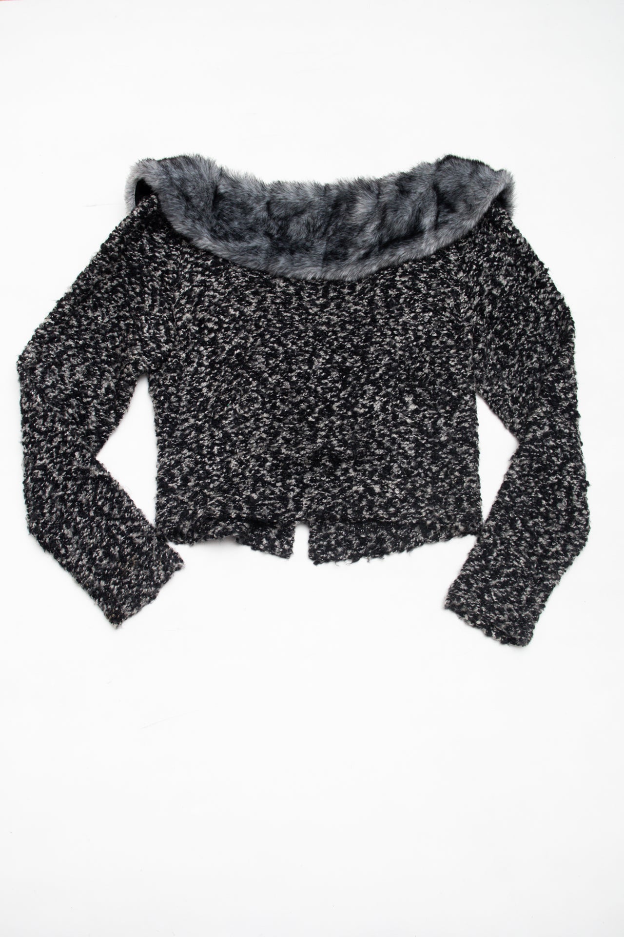 #129 USA Cache zip cardigan w fur trim | c. 153 | Size 10