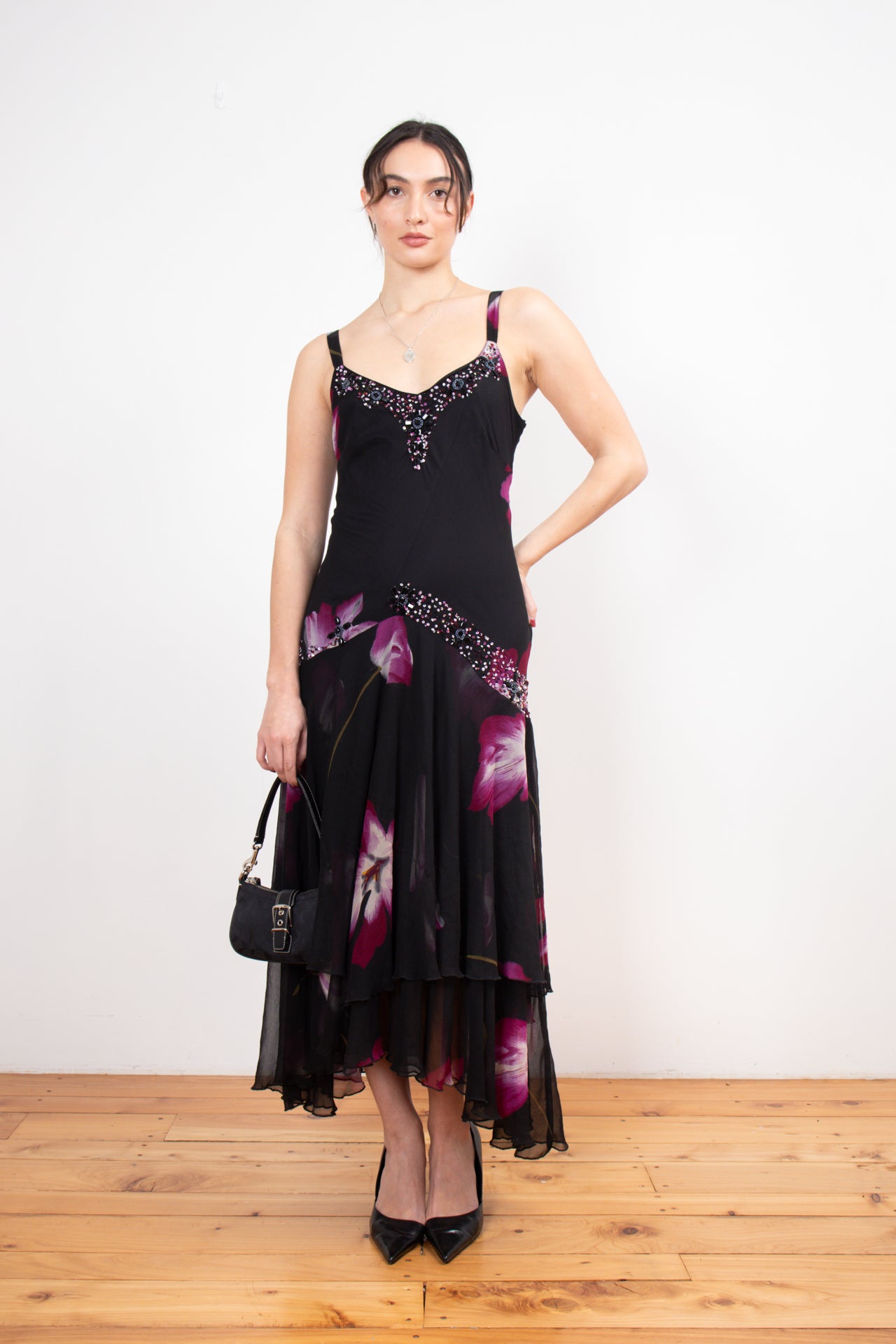 #12 Midnight velvet beaded evening dress | c. 160 | size 12