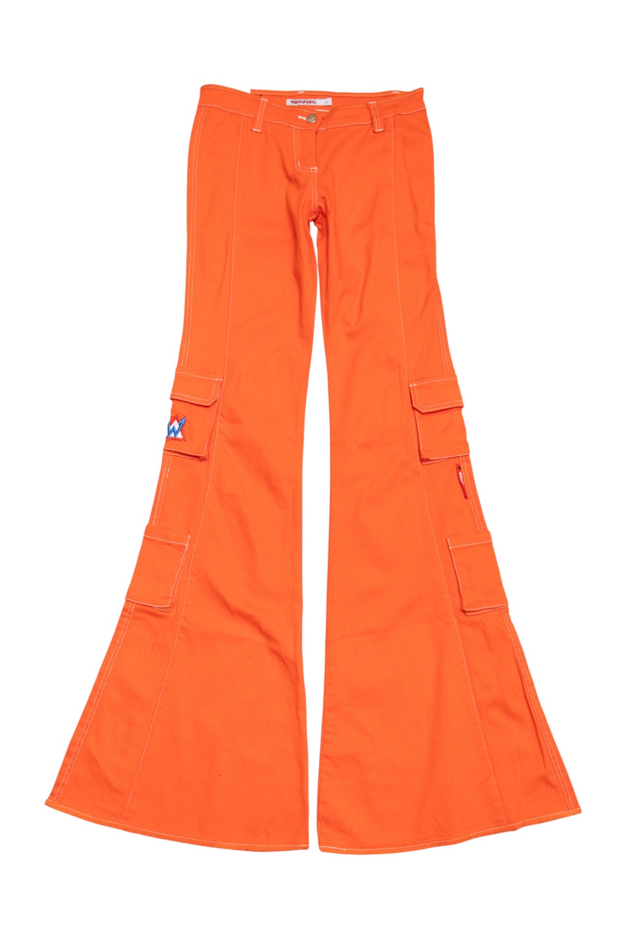 #51 Warning Flared Cargo Pants Orange | c. 169 | Size 8