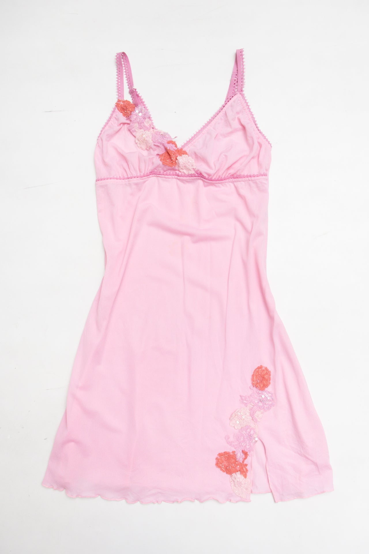 #59 Mesh pink sequin slip | Size 8