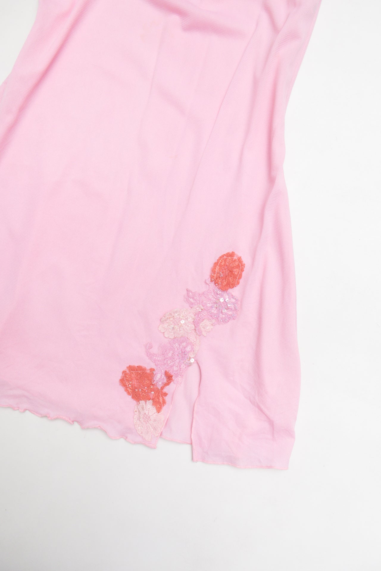 #59 Mesh pink sequin slip | Size 8