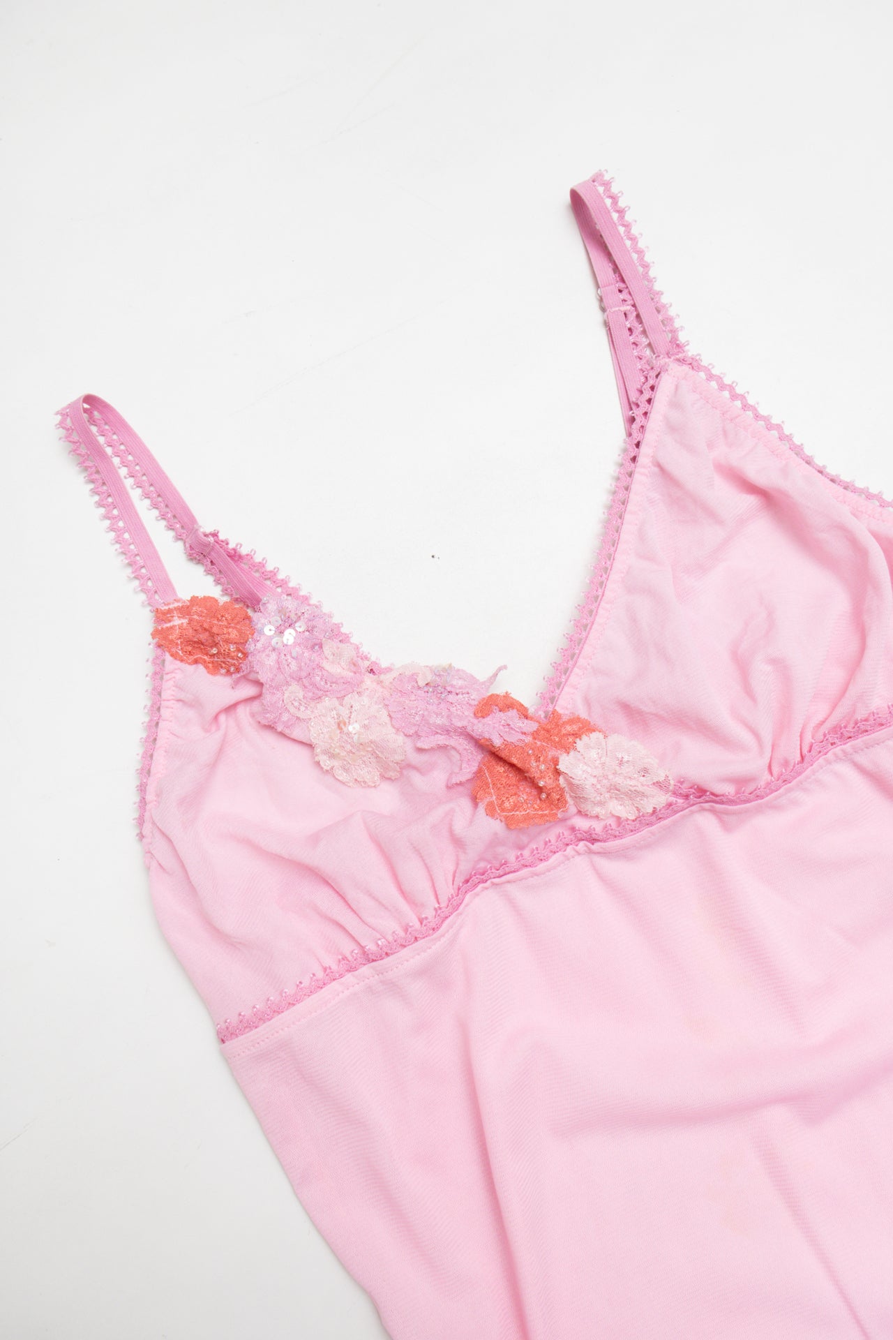 #59 Mesh pink sequin slip | Size 8