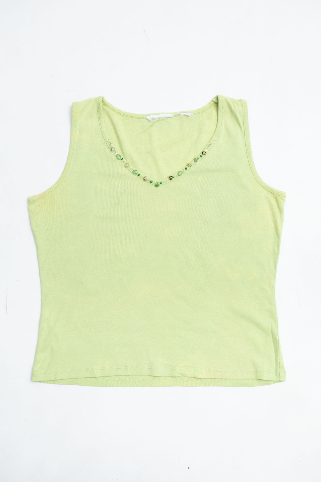 #55 Green Beaded Tank | Safari | Size 12/14