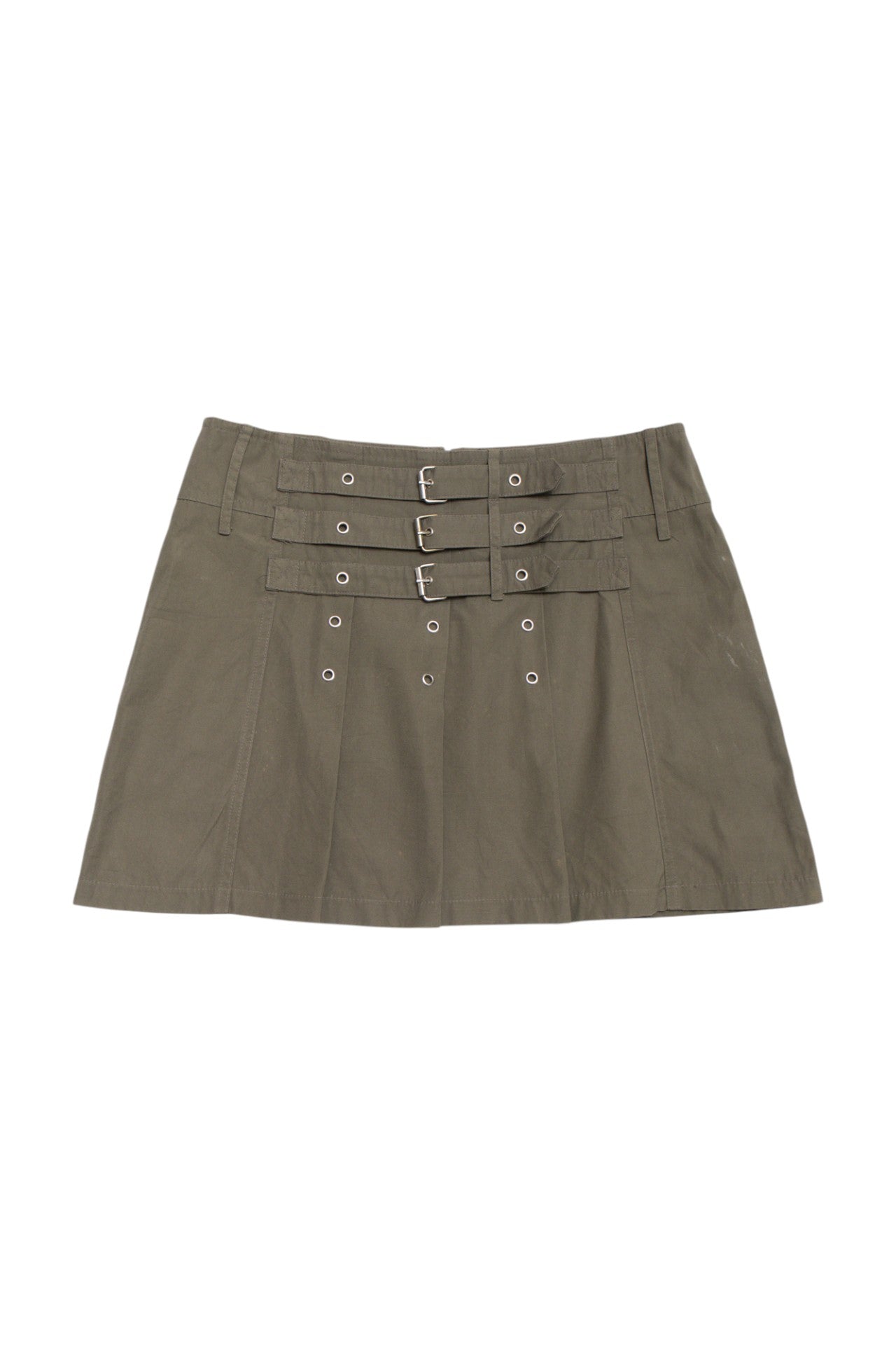 #23 Khaki triple buckle mini skirt | c. 160 | size 8
