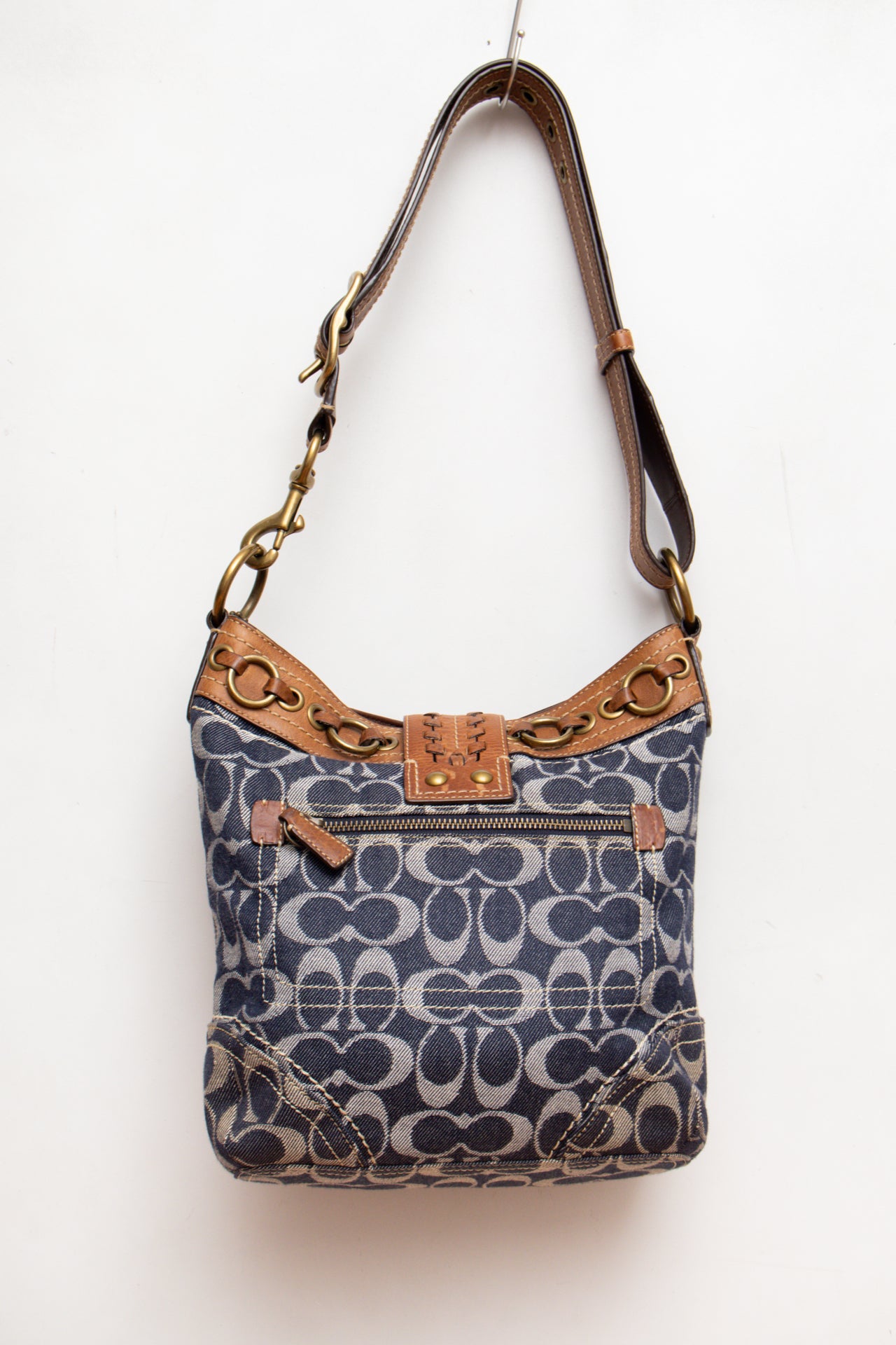 #86 Coach denim buckle bag