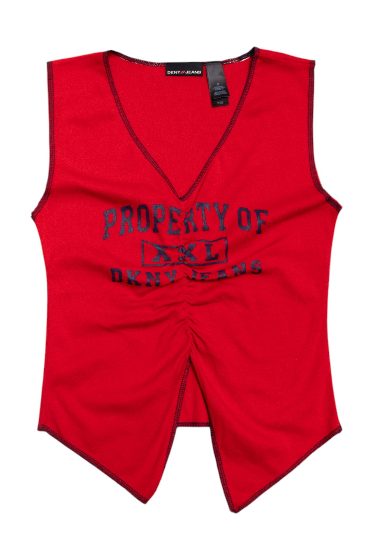 #55 DKNY red ruched v-neck tank | c. 160 | size 10