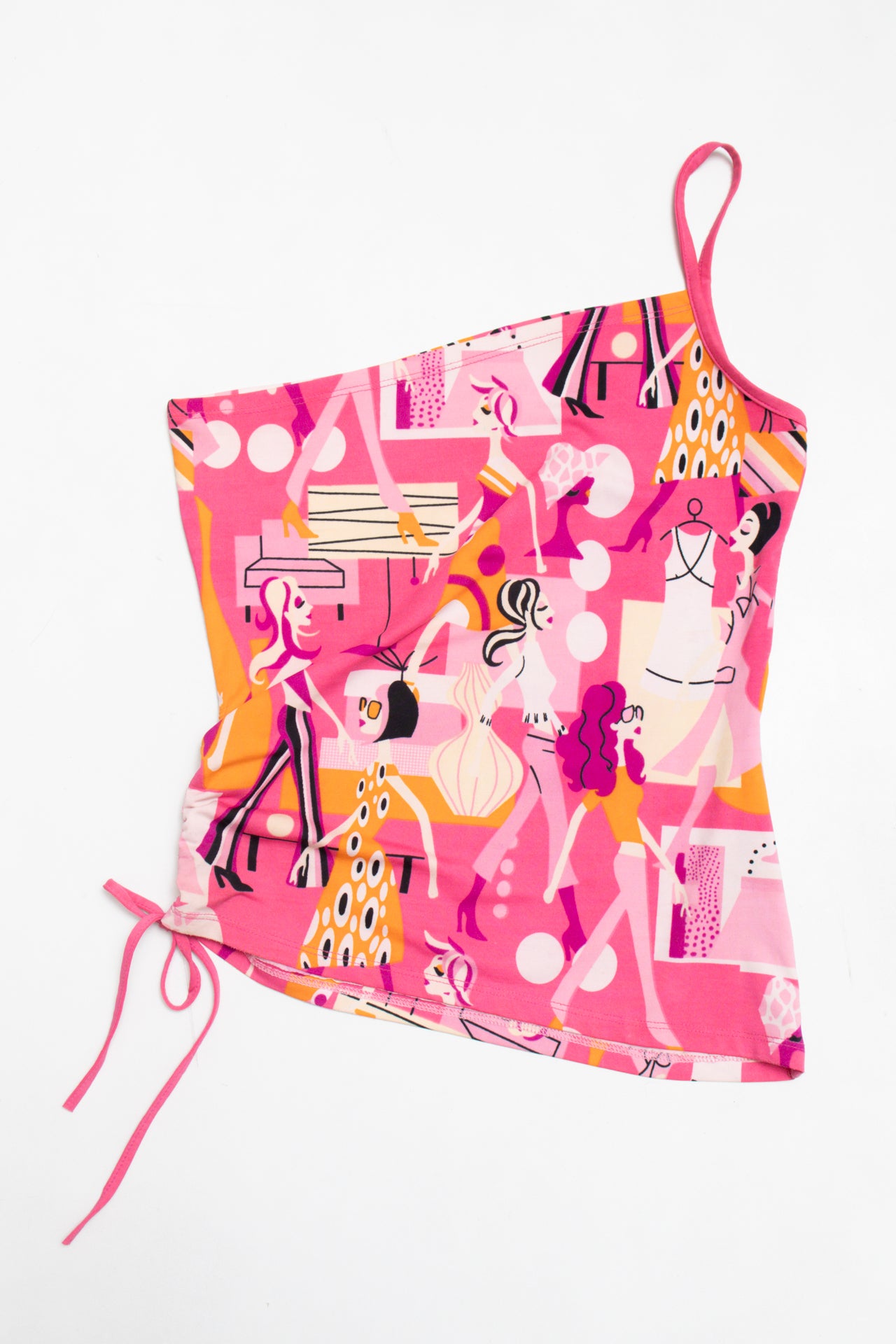 #62 lady pink one-shoulder asym top | c. 160 | size 10