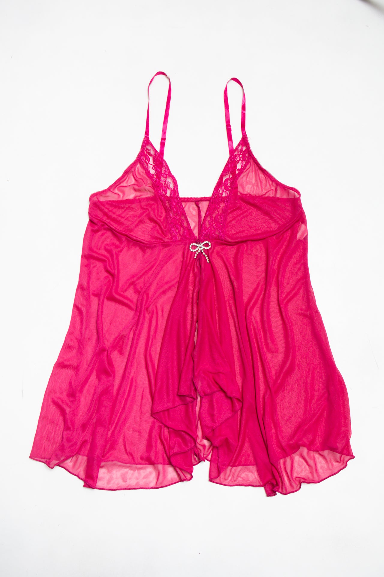 #65 U.S.A. pink lace rhinestone cami | c. 160 | size 12