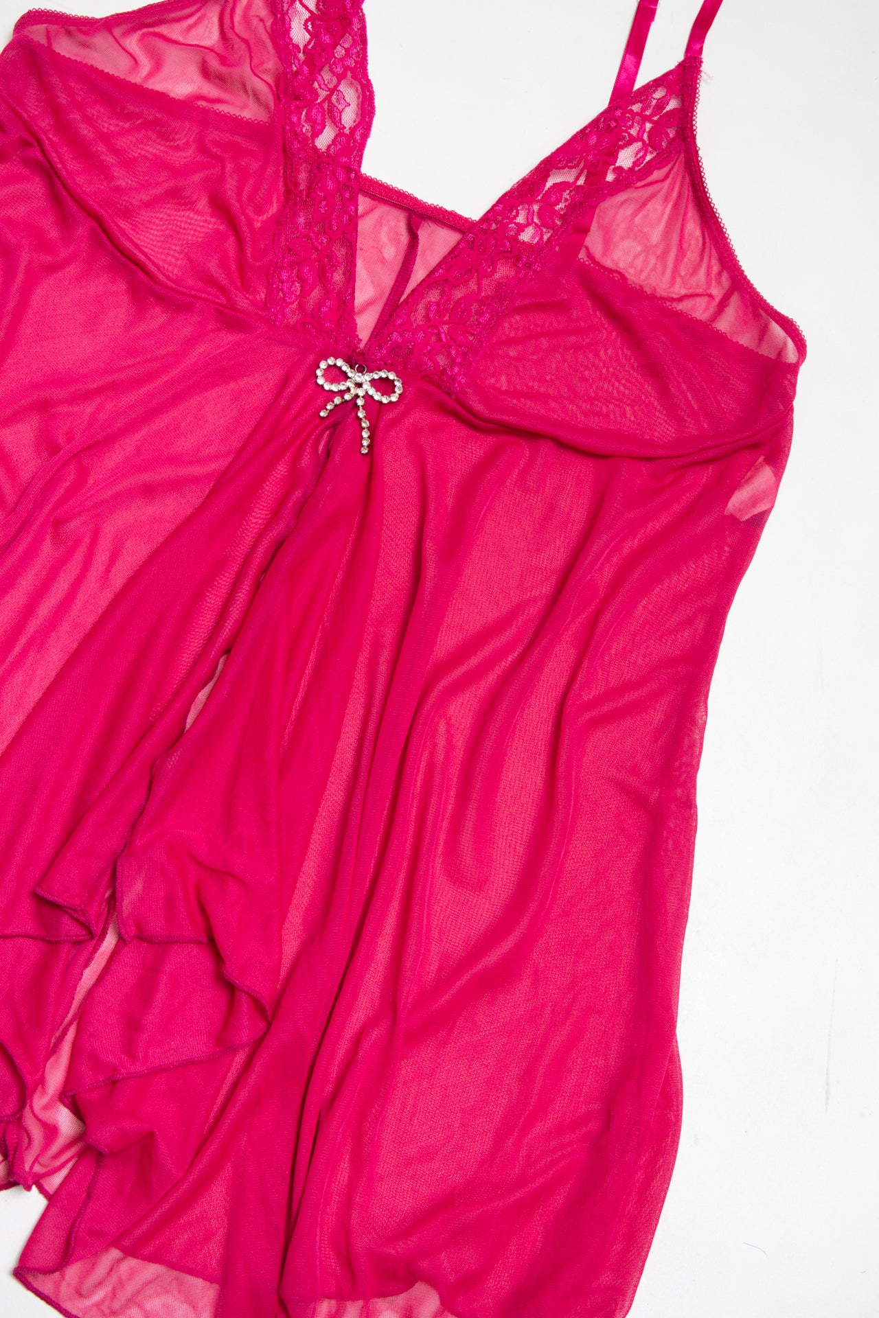 #65 U.S.A. pink lace rhinestone cami | c. 160 | size 12