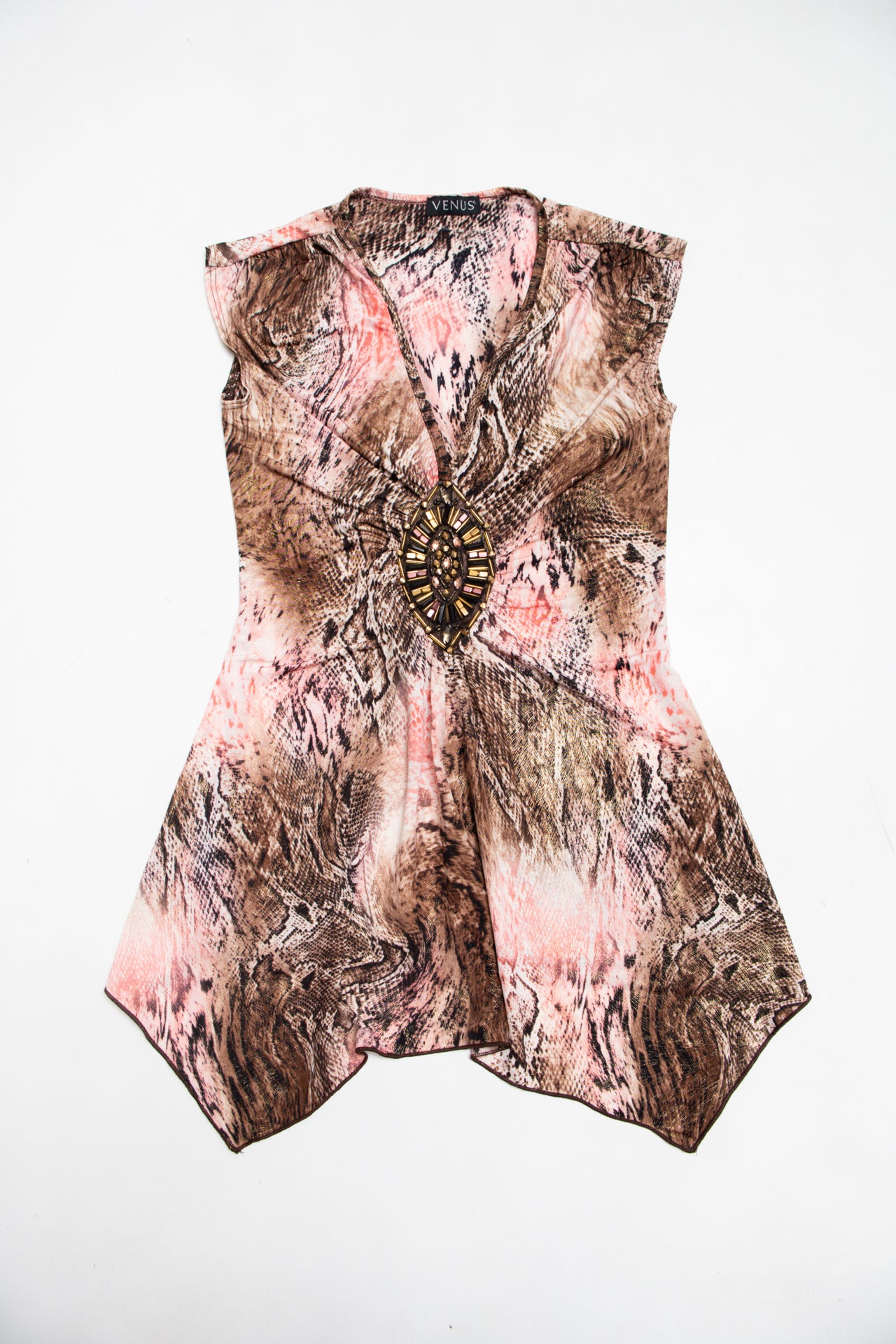 #66 U.S.A. Venus animal print embroidered beaded top | c. 160 | size 8