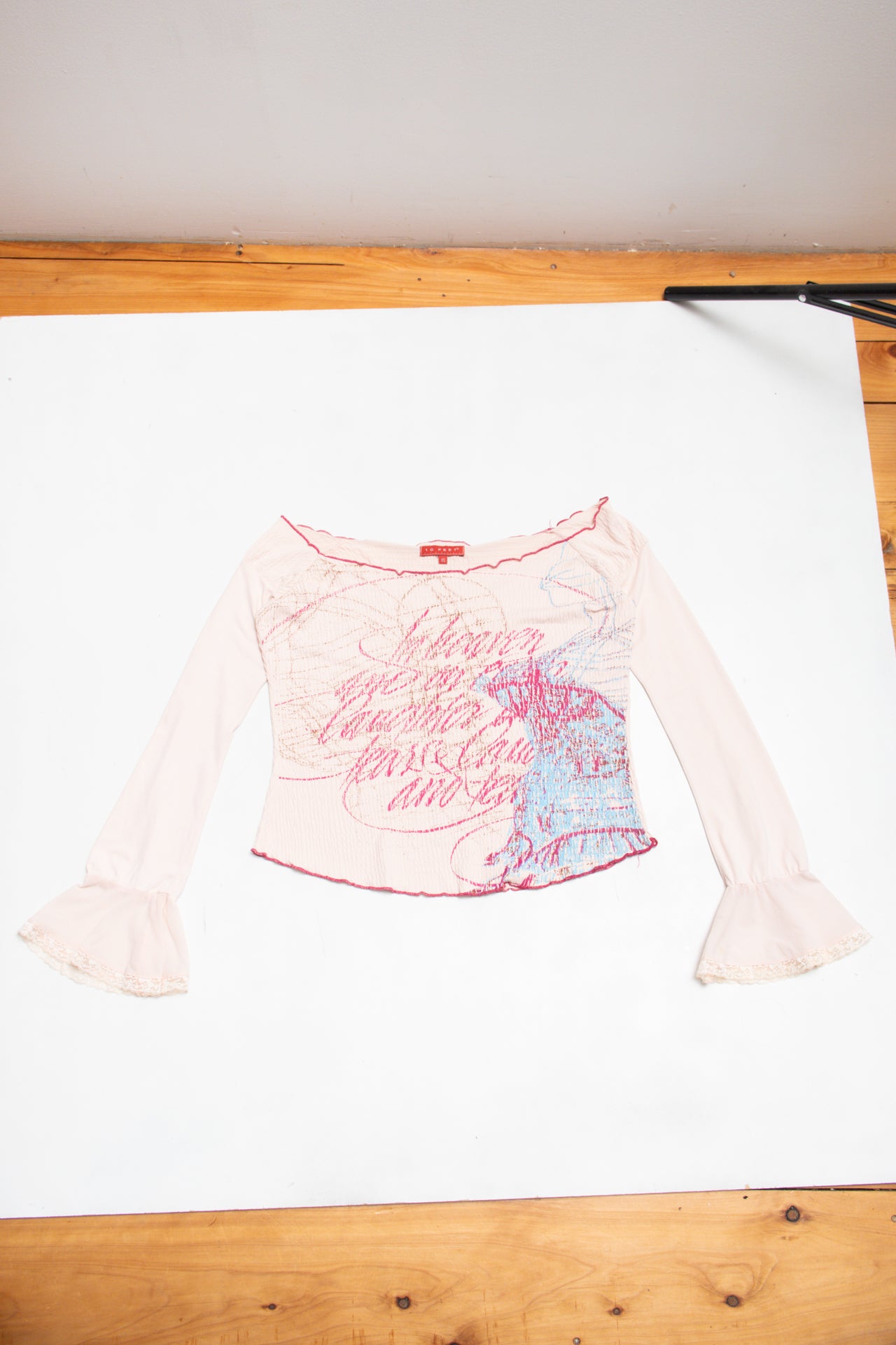 #69 10 Feet graphic print princess core top | c. 160 | size 14
