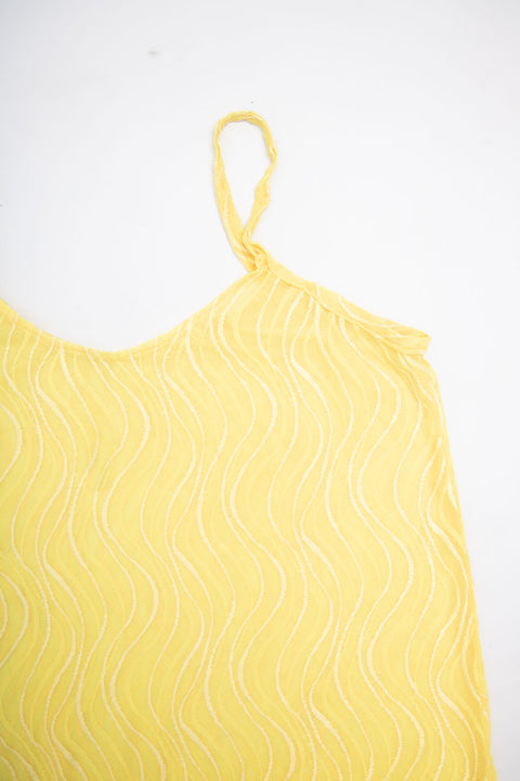 00s Yellow Sheer Slip Dress | SIze 16