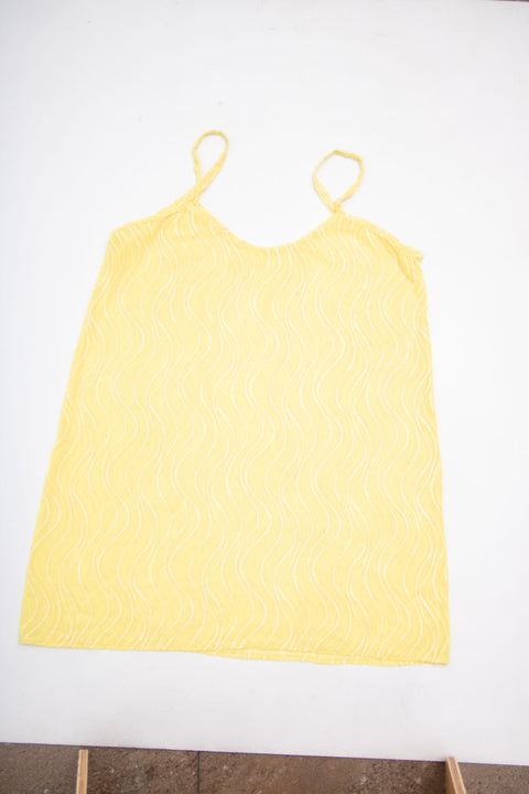 00s Yellow Sheer Slip Dress | SIze 16