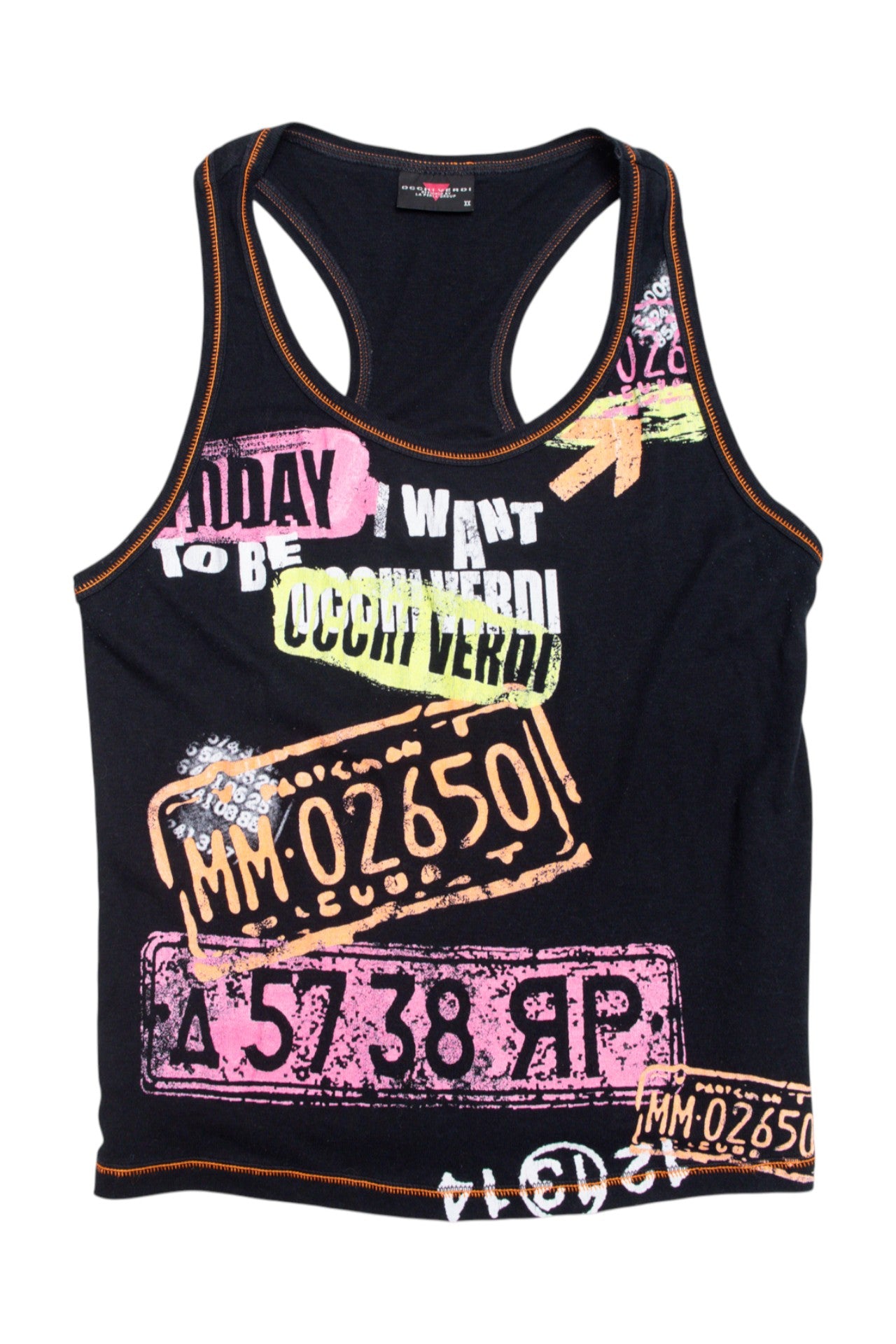 #98 Occhi Verdi neon grafitti tank | c. 160 | size 8