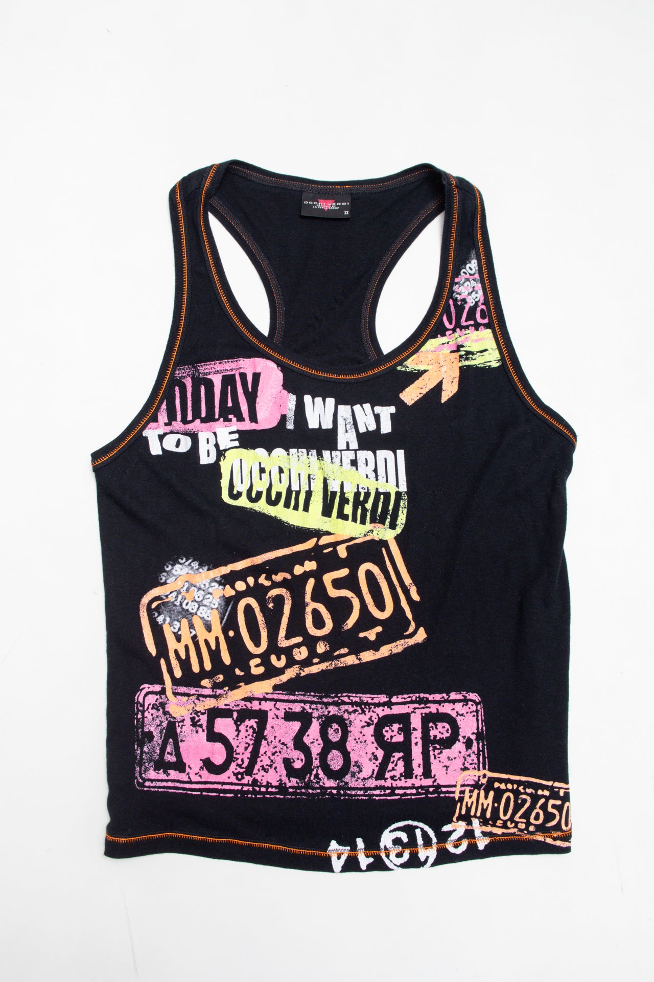 #98 Occhi Verdi neon grafitti tank | c. 160 | size 8
