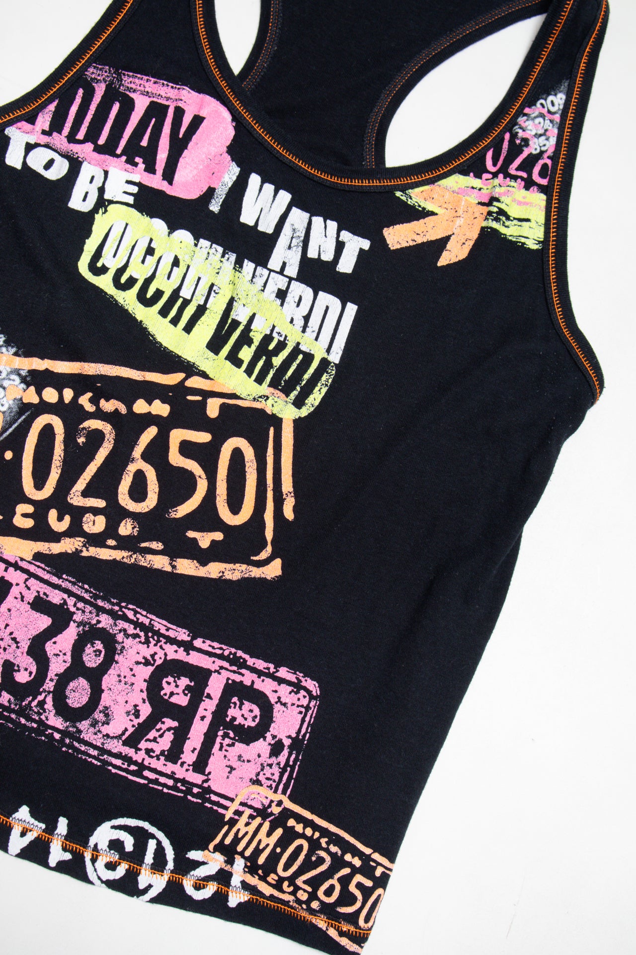 #98 Occhi Verdi neon grafitti tank | c. 160 | size 8