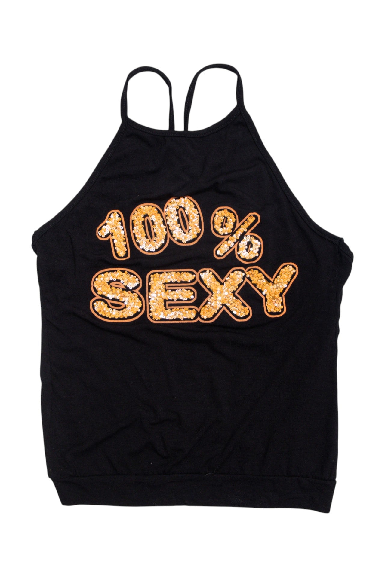#100 Italian 100% sexy sequin cross back top | c. 160 | size 8