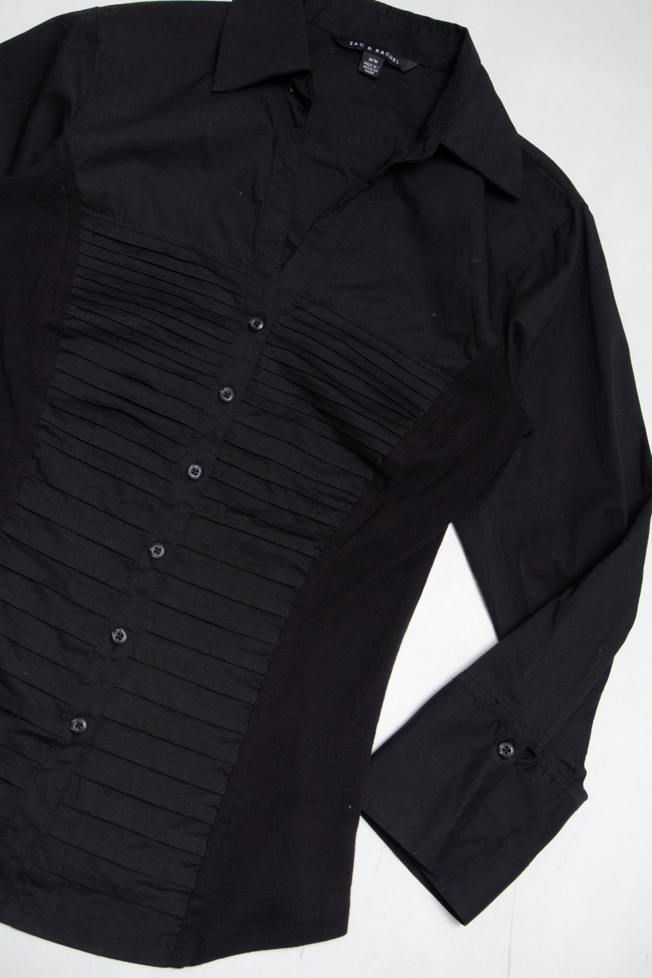 #103 Zac & Rachel black pleated blouse | c. 160 | size 10